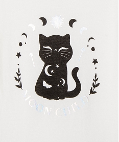 tee-shirt manches longues avec motif chat fille beige tee-shirtsF336001_2