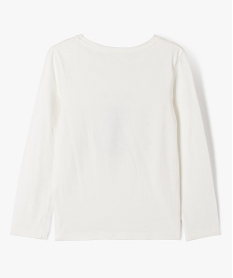 tee-shirt manches longues avec motif chat fille beige tee-shirtsF336001_3