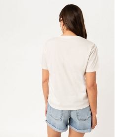 tee-shirt manches courtes a motif bouclette femme beige t-shirts manches courtesF336601_3