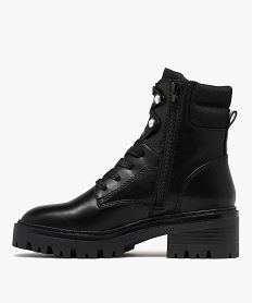 boots femme fourrees avec col matelasse a paillettes et semelle epaisse crantee noir standard bottines fourreesF338301_4