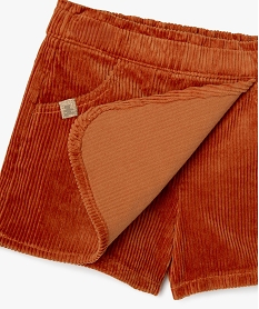 jupe short en velours cotele bebe fille - lulucastagnette orange shortsF340301_2
