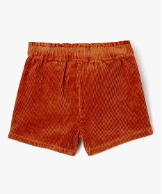 jupe short en velours cotele bebe fille - lulucastagnette orange shortsF340301_3