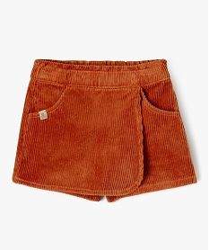 jupe short en velours cotele bebe fille - lulucastagnette orange shortsF340301_4