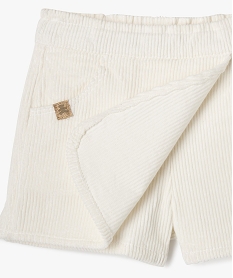 jupe short en velours cotele bebe fille - lulucastagnette beige shortsF340401_2