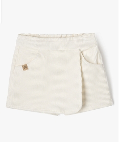 jupe short en velours cotele bebe fille - lulucastagnette beige shortsF340401_4