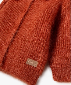 gilet en maille scintillante bebe fille - lulucastagnette orange giletsF340501_2