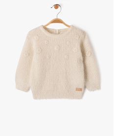GEMO Pull en maille douillette avec broderies bébé fille - LuluCastagnette Beige