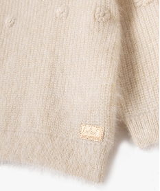 pull en maille douillette avec broderies bebe fille - lulucastagnette beige pullsF340701_2