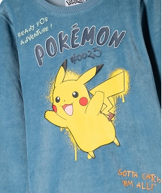 pyjama en velours bicolore avec motif pikachu garcon - pokemon bleuF340901_2