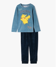 pyjama en velours bicolore avec motif pikachu garcon - pokemon bleuF340901_4