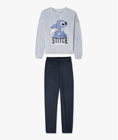 GEMO Pyjama en velours avec motif Stitch fille - Disney bleu standard