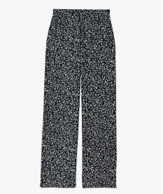 pantalon large en maille texturee et extensible imprime femme noirF342601_4
