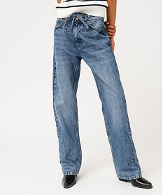 jean regular pleine longueur taille haute femme gris taille hauteF345001_2