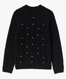 pull a torsades avec strass brodes femme noir pullsF345301_4