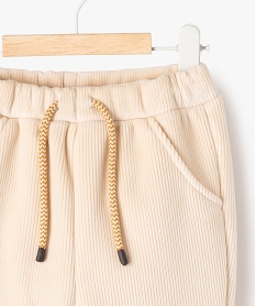 pantalon en velours cotele avec doublure polaire bebe beige pantalonsF348601_2