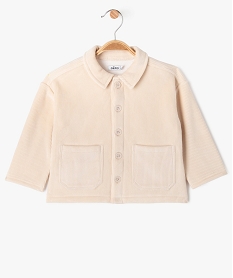 GEMO Sur-chemise en velours côtelé doublure polaire bébé garçon Beige