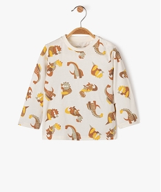 ensemble 2 pieces   salopette en velours tee-shirt manches longues bebe garcon beigeF348801_3