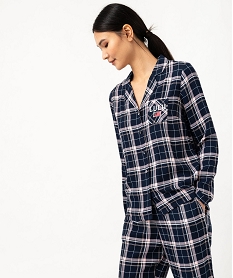 pyjama a carreaux femme - lulucastagnette bleu pyjamas ensembles vestesF349201_2
