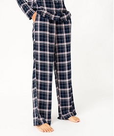 pyjama a carreaux femme - lulucastagnette bleu pyjamas ensembles vestesF349201_3