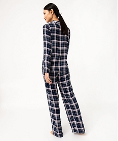 pyjama a carreaux femme - lulucastagnette bleu pyjamas ensembles vestesF349201_4