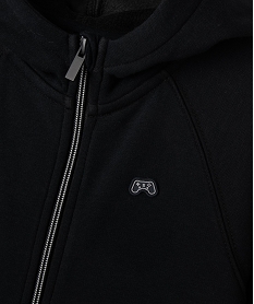 sweat a capuche interieur chaud garcon noir sweatsF349901_2