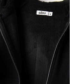 sweat a capuche interieur chaud garcon noir sweatsF349901_3