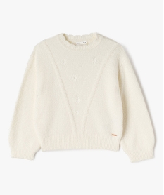 GEMO Pull douillet à broderie fleurie fille - LuluCastagnette Beige