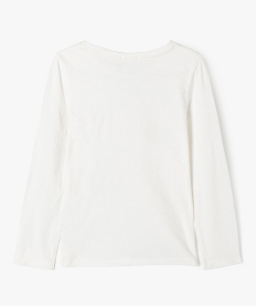 tee-shirt manches longues en coton brode a sequins fille beige tee-shirtsF350701_3