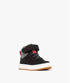 boots bebe garcon fourrees a col matelasse avec scratch noir standard bottes et chaussures montantesF352601_2