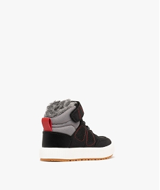 boots bebe garcon fourrees a col matelasse avec scratch noir standard bottes et chaussures montantesF352601_4