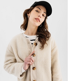 veste ample en sherpa femme beige vestesF354701_2