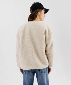 veste ample en sherpa femme beige vestesF354701_3