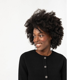 gilet a col rond avec boutons fantaisie femme noir giletsF356101_2