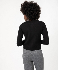 gilet a col rond avec boutons fantaisie femme noir giletsF356101_3