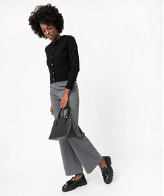 gilet a col rond avec boutons fantaisie femme noir giletsF356101_4