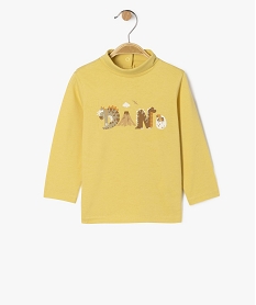 GEMO Tee-shirt manches longues et col roulé imprimé dinosaures bébé garçon jaune standard