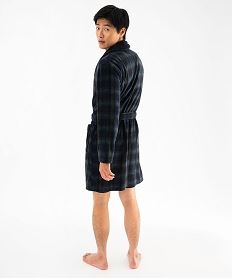 robe de chambre en velours motif tartan homme bleuF358101_3