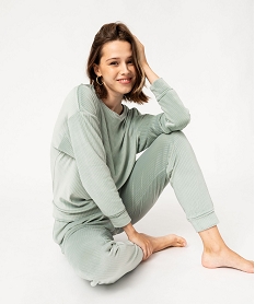 GEMO Pyjama en velours côtelé femme vert vif