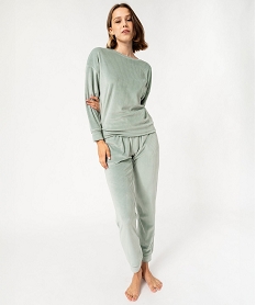 pyjama en velours cotele femme vert pyjamas ensembles vestesF358501_2