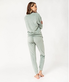 pyjama en velours cotele femme vert pyjamas ensembles vestesF358501_3