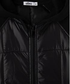sweat zippe a capuche bi-matieres garcon noir sweatsF358601_2