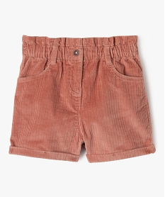 short en velours cotele fille rose shortsF359001_1
