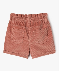 short en velours cotele fille rose shortsF359001_3
