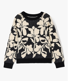 GEMO Pull à motifs floraux fille - LuluCastagnette Noir