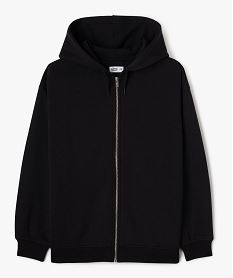 sweat zippe a capuche fille noir standard sweatsF359801_4