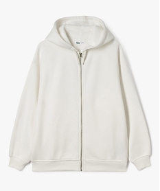 GEMO Sweat zippé à capuche fille Beige