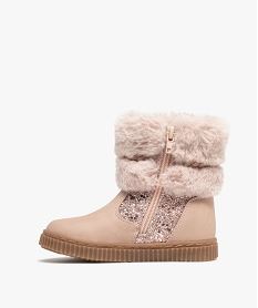 bottines fourrees zippees a col duveteux fille rose standardF360601_3
