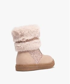 bottines fourrees zippees a col duveteux fille rose standardF360601_4