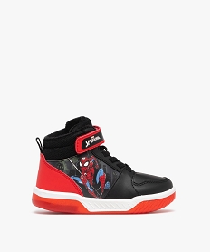 GEMO Baskets garçon montantes et fourrées à semelle lumineuse - Spiderman noir standard