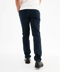 GEMO Pantalon chino coupe slim en coton stretch homme Bleu